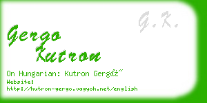 gergo kutron business card